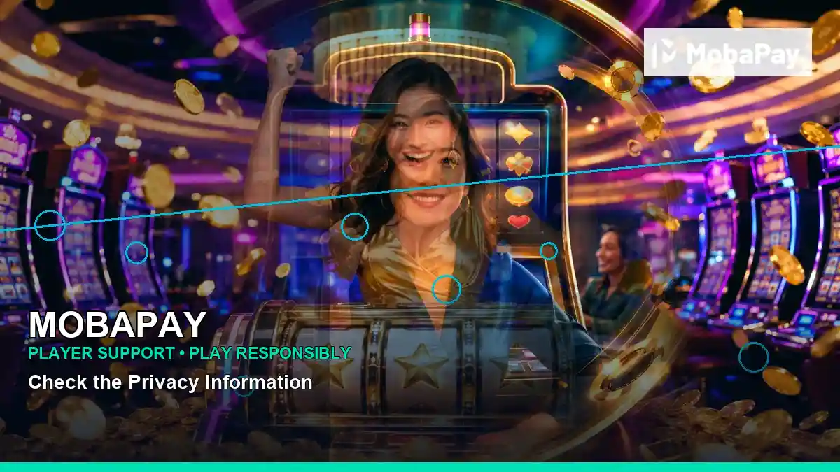 MOBAPAY Philippines casino guide with right close-up mobile casino first deposit rewards and an adult Filipina casino host