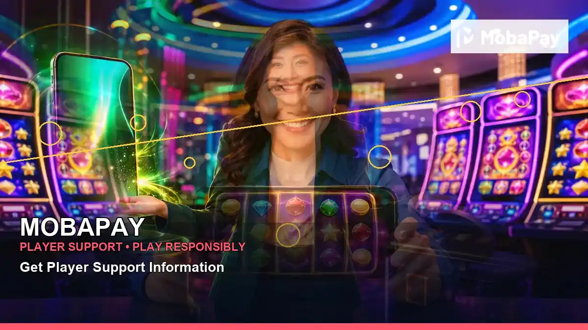 MOBAPAY coins casino cashback rewards featuring an adult Filipina casino host with a centered composition